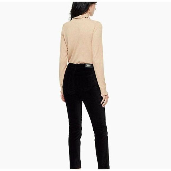 Kate Spade Ankle Velvet Broome St Women 6 New York Black Stretch Pants 28 - Picture 2 of 9